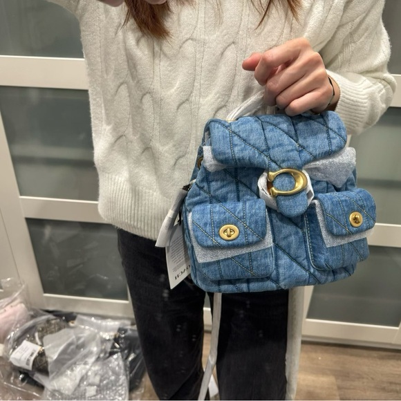 NWT Coach tabby backpack denim - Picture 8 of 11